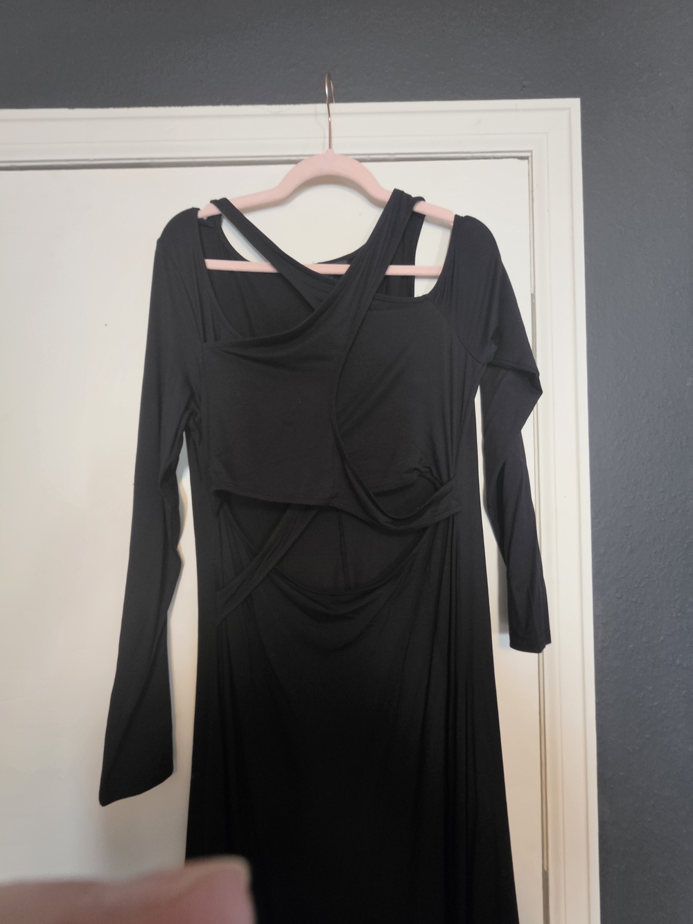 Killstar Black Long Sleeve Draped Maxi Dress - Picture 2 of 4